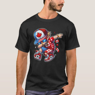Half American Half Canadian USA Flag Canada Americ T-Shirt