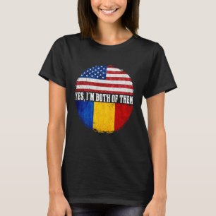 Half American Half Chadian USA Flag Chad Heritage  T-Shirt