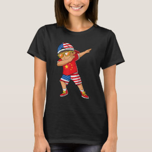 Half American Half Chinese Boy Kid China Flag Patr T-Shirt
