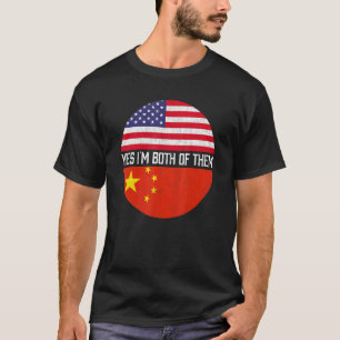 Half American Half Chinese Usa Flag Family Heritag T-Shirt