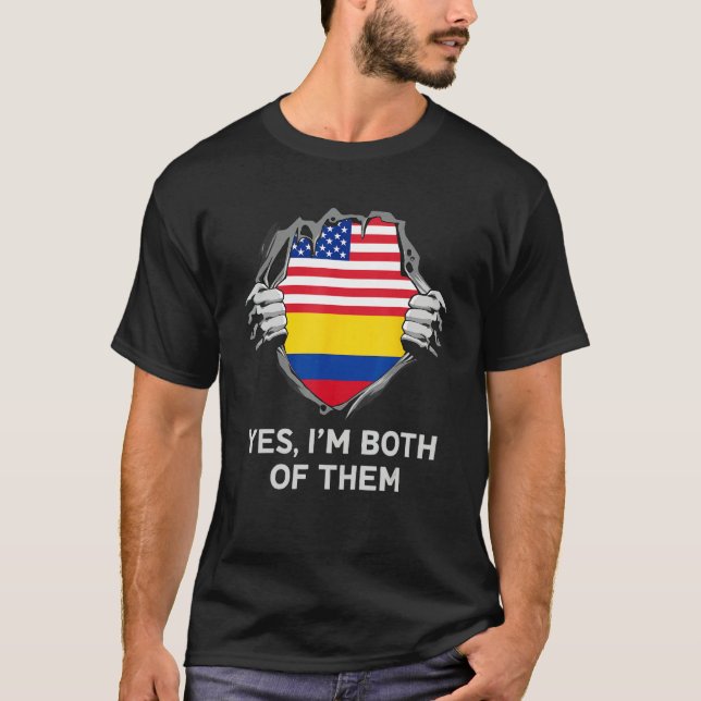 Half American Half Colombian USA Colombia Flag Men T-Shirt (Front)