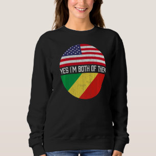 Half American Half Congolese Usa Flag Family Herit Sweatshirt