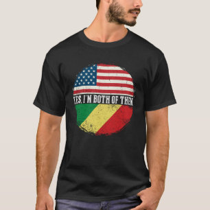 Half American Half Congolese USA Flag Republic of  T-Shirt