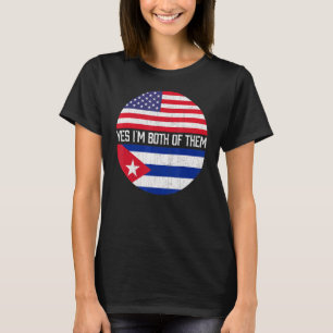 Half American Half Cuban Usa Flag Family Heritage T-Shirt