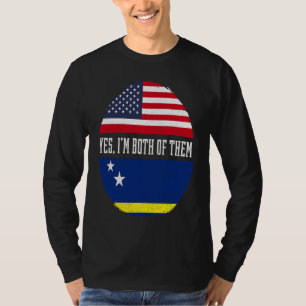 Half American Half Curacaoan USA Flag Curacao Heri T-Shirt