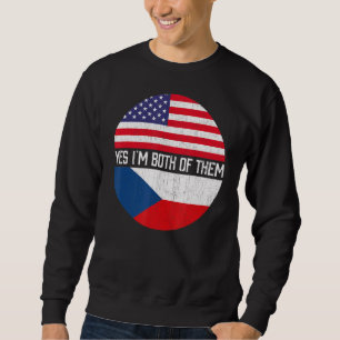 Half American Half Czech Republic Usa Flag Family  Sweatshirt