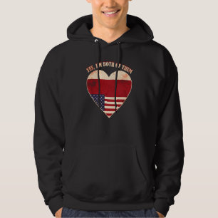Half American Half Czech USA Flag Czech Republic Hoodie