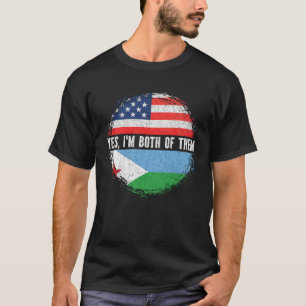 Half American Half Djiboutian USA Flag Djibouti T-Shirt