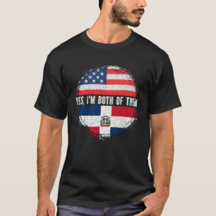 Half American Half Dominican USA Flag Dominican  T-Shirt