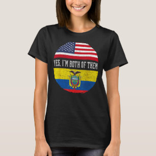 Half American Half Ecuadorian USA Flag Ecuador Her T-Shirt