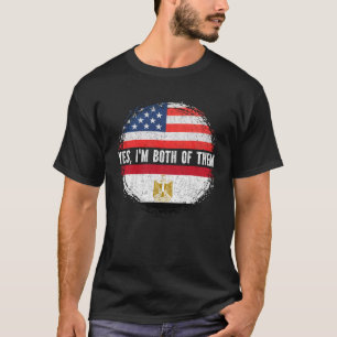 Half American Half Egyptian USA Flag Egypt  T-Shirt