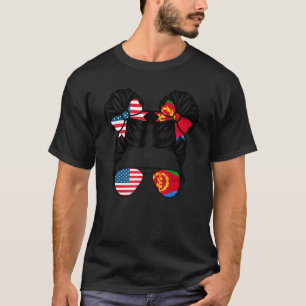 Half American Half Eritrean Girl USA Eritrean Flag T-Shirt