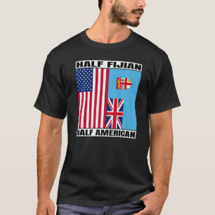 Half American Half Fijian Roots USA Fiji Islands D T-Shirt