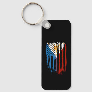 Half American Half Filipino Philippines Flag Key Ring