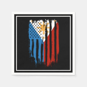 Half American Half Filipino Philippines Flag Napkin