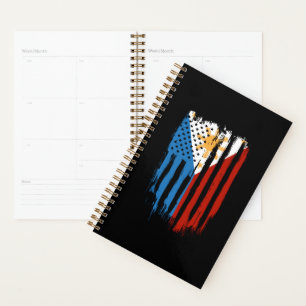 Half American Half Filipino Philippines Flag Planner