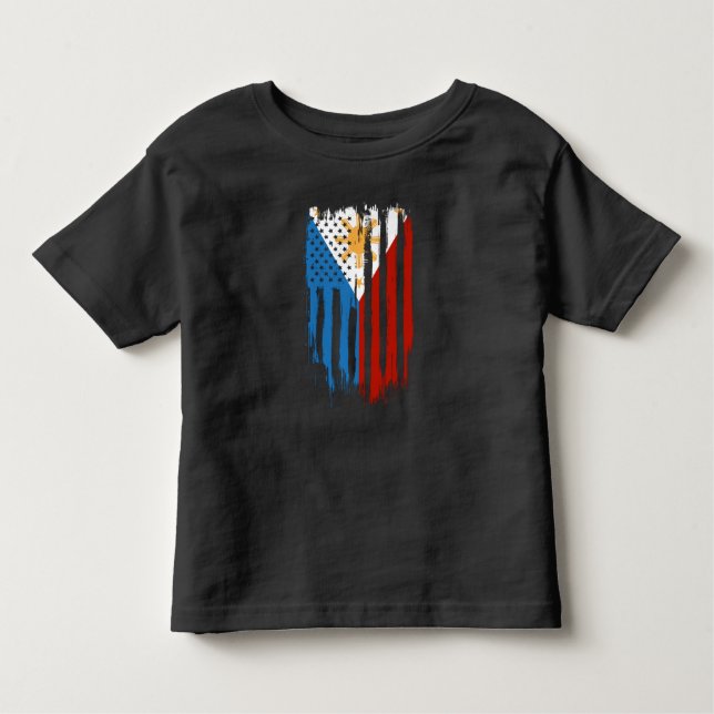 Half American Half Filipino Philippines Flag Toddler T-Shirt (Front)