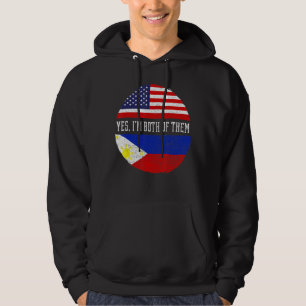 Half American Half Filipino Usa Flag Philippines H Hoodie