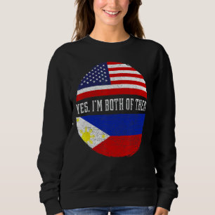 Half American Half Filipino Usa Flag Philippines H Sweatshirt