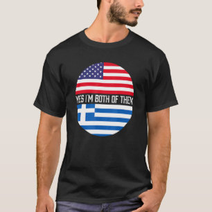 Half American Half Greek Usa Flag Family Heritage T-Shirt