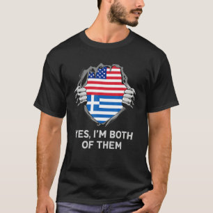 Half American Half Greek USA Greece Flag Mens Wome T-Shirt