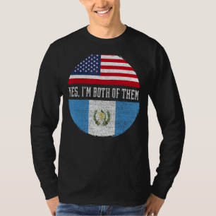 Half American Half Guatemalan USA Flag Guatemala H T-Shirt