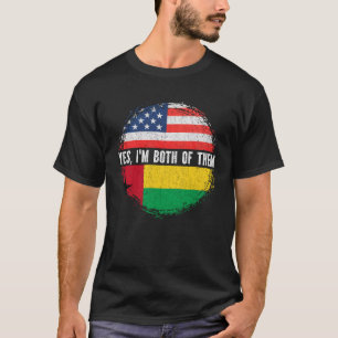 Half American Half Guinea-Bissauan USA Flag T-Shirt