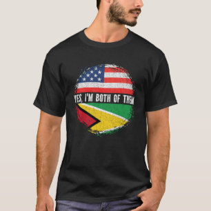 Half American Half Guyanese USA Flag Guyana  T-Shirt
