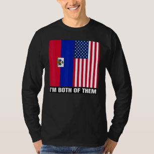 Half American Half Haitian Heritage and Roots USA  T-Shirt