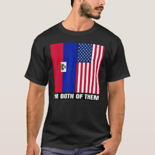 Half American Half Haitian Heritage and Roots USA T-Shirt