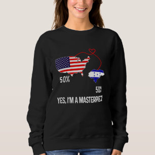Half American Half Honduran Flag Combined Honduras Sweatshirt