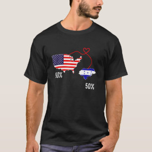 Half American Half Honduran Flag Combined Honduras T-Shirt