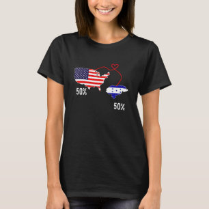Half American Half Honduran Flag Combined Honduras T-Shirt