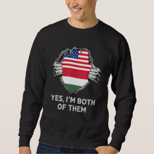 Half American Half Hungarian USA Hungary Flag Mens Sweatshirt