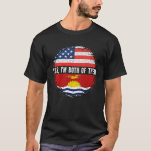 Half American Half I-Kiribati USA Flag Kiribati T-Shirt