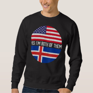 Half American Half Icelandic Usa Flag Family Herit Sweatshirt