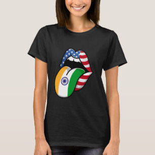 Half American Half Indian Funny India USA Flag Ind T-Shirt