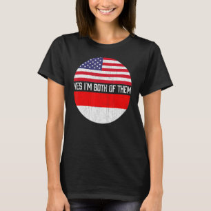 Half American Half Indonesian Usa Flag Family Heri T-Shirt