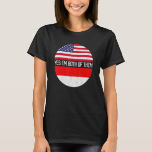 Half American Half Indonesian Usa Flag Family Heri T-Shirt