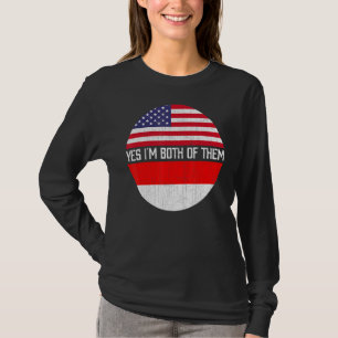 Half American Half Indonesian Usa Flag Family Heri T-Shirt