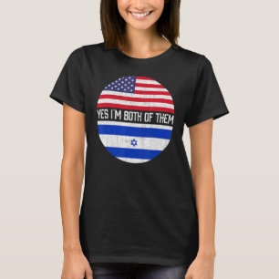 Half American Half Israeli Usa Flag Family Heritag T-Shirt