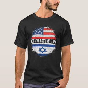 Half American Half Israeli USA Flag Israel  T-Shirt
