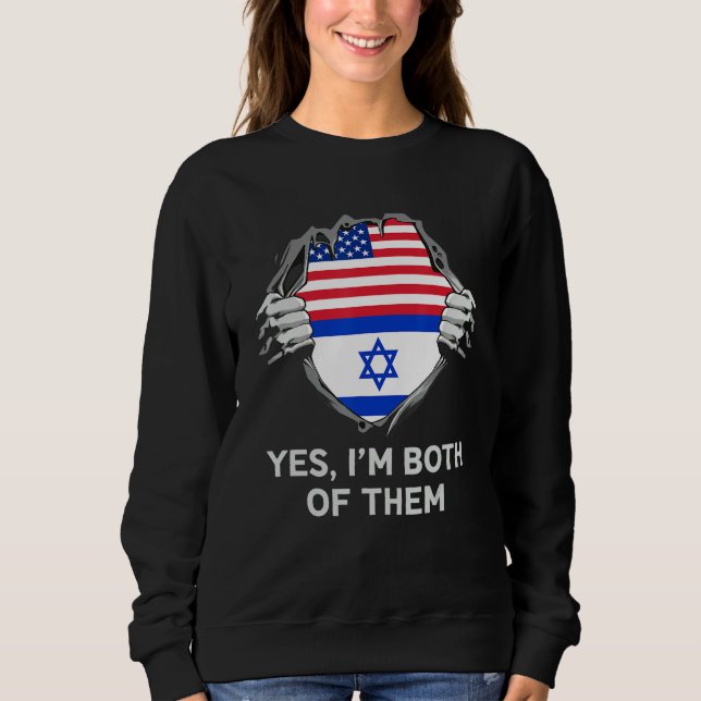 Half American Half Israeli USA Israel Flag Mens Wo Sweatshirt (Front)