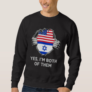 Half American Half Israeli USA Israel Flag Mens Wo Sweatshirt