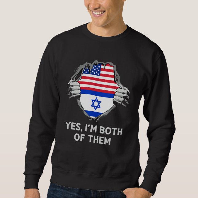 Half American Half Israeli USA Israel Flag Mens Wo Sweatshirt (Front)