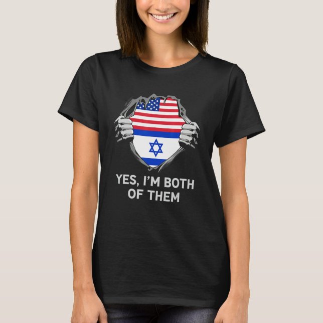 Half American Half Israeli USA Israel Flag Mens Wo T-Shirt (Front)
