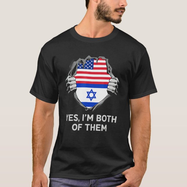 Half American Half Israeli USA Israel Flag Mens Wo T-Shirt (Front)