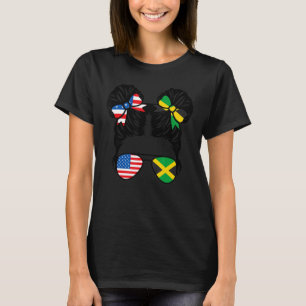 Half American Half Jamaican Girl USA Jamaica Flag T-Shirt