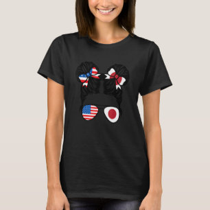 Half American Half Japanese Girl USA Japan Flag Pa T-Shirt