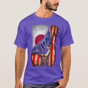 Half American Half Japanese USA Japan Flag Hand He T-Shirt